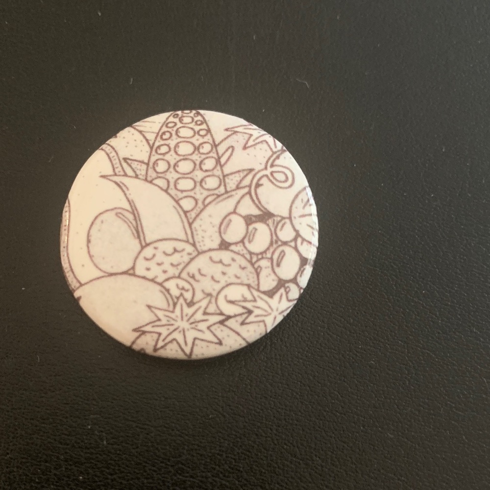 Round Black and White Button